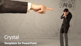  Presentation with employee - Slide set with disagreeing and arguing with boss background and a  colored foreground