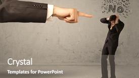  Presentation with employee service anniversary - Slide set with disagreeing and arguing with boss background and a  colored foreground