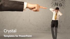  Presentation with employee profile company concept - Presentation design featuring disagreeing and arguing with boss background and a  colored foreground