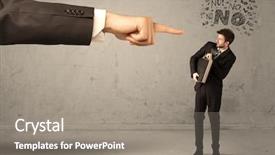  Presentation with employee - Slide deck consisting of disagreeing and arguing with boss background and a  colored foreground