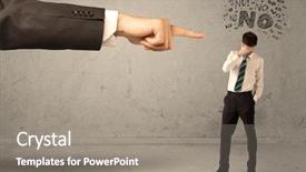  Presentation with employee - Slide set having disagreeing and arguing with boss background and a gray colored foreground