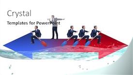  Presentation with rowing - PPT layouts having disagreement concept with businessmen rowing in different direct background and a white colored foreground