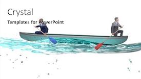  Presentation with rowing - Slide deck enhanced with disagreement concept with businessmen rowing in different direct background and a white colored foreground