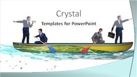  Presentation with rowing - Cool new PPT theme with disagreement concept with businessmen rowing in different direct backdrop and a white colored foreground