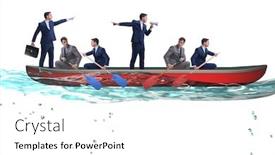  Presentation with rowing - PPT theme enhanced with disagreement-concept-with-businessmen-rowing background and a white colored foreground