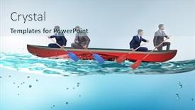  Presentation with rowing - Cool new presentation design with disagreement-concept-with-businessmen-rowing backdrop and a sky blue colored foreground