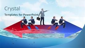  Presentation with rowing - Cool new slides with disagreement-concept-with-businessmen-rowing backdrop and a cool aqua colored foreground