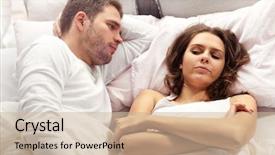 Presentation with good morning couple bed - Beautiful PPT theme featuring disagreement couples - picture showing unhappy couple argueing backdrop and a soft green colored foreground