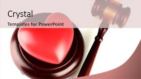  Presentation with broken heart - PPT theme having disagreement statements - concept of broken heart because background and a lemonade colored foreground