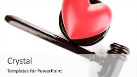  Presentation with broken heart - Presentation theme featuring disagreement statements - concept of broken heart because background and a white colored foreground