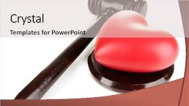  Presentation with broken heart - PPT theme featuring disagreement statements - concept of broken heart because background and a lemonade colored foreground