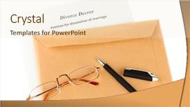 Presentation with divorce - Presentation theme having disagreement statements - divorce decree and envelope background and a cream colored foreground