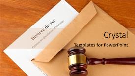  Presentation with divorce - PPT theme featuring disagreement statements - divorce decree and envelope background and a yellow colored foreground