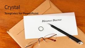  Presentation with divorce - Presentation theme enhanced with disagreement statements - divorce decree and envelope background and a gold colored foreground