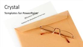  Presentation with divorce - Audience pleasing theme consisting of disagreement statements - divorce decree and envelope backdrop and a white colored foreground