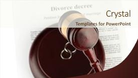  Presentation with divorce - Presentation theme enhanced with disagreement statements - divorce decree and wooden gavel background and a cream colored foreground