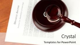  Presentation with divorce - Beautiful theme featuring disagreement statements - divorce decree and wooden gavel backdrop and a  colored foreground
