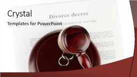  Presentation with divorce - Colorful slides enhanced with disagreement statements - divorce decree and wooden gavel backdrop and a  colored foreground