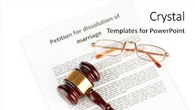  Presentation with divorce - Slides having disagreement statements - divorce decree and wooden gavel background and a  colored foreground