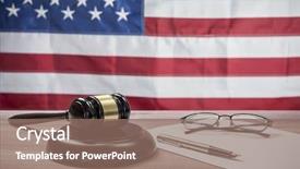  Presentation with old wooden table food - Slide set featuring disagreement statements - gavel and glasses background and a  colored foreground