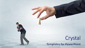  Presentation with frail - Amazing PPT theme having disappear - small frail businessman with suitcase backdrop and a sky blue colored foreground