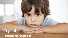  Presentation with sad - Slides consisting of disappointed - sad little boy background and a coral colored foreground