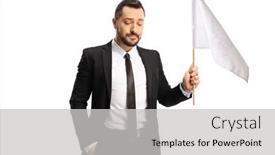  Presentation with flag - Beautiful slides featuring disappointed-businessman-holding-a-white backdrop and a light gray colored foreground