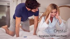  Presentation with pregnancy - Colorful presentation theme enhanced with disappointed-couple-wearing-pyjamas backdrop and a coral colored foreground