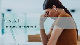  Presentation with influencer - Presentation having disappointed-influencer-with-a-headache background and a light blue colored foreground