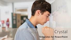  Presentation with high school - Audience pleasing presentation theme consisting of disappointed-university-student-leaning backdrop and a lemonade colored foreground