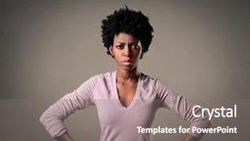  Presentation with woman stuck in ladder - Cool new slides with angry womans face - disappointed woman backdrop and a  colored foreground