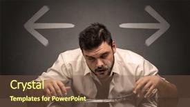  Presentation with arrows - Beautiful presentation theme featuring disappointment - drunk disappointed man sitting backdrop and a tawny brown colored foreground