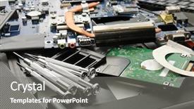  Presentation with laptop - Beautiful PPT theme featuring disassemble the laptop and tools backdrop and a gray colored foreground