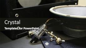  Presentation with speaker - Presentation enhanced with disassembled-guitar-amp-speaker background and a dark gray colored foreground