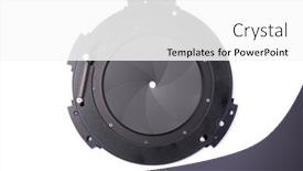  Presentation with lens - Presentation theme consisting of disassembled-part-of-the-aperture background and a white colored foreground