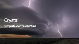 Presentation with amazing - Slide deck with disaster - amazing supercell lighted up background and a dark gray colored foreground