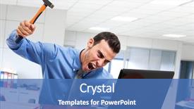  Presentation with angry - Beautiful theme featuring disaster - angry man smashing his laptop backdrop and a teal colored foreground