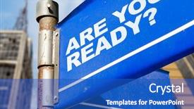  Presentation with ready - Slide set having disaster - are you ready written background and a cobalt blue colored foreground