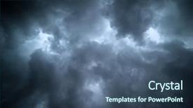  Presentation with disaster - Audience pleasing theme consisting of disaster - background of dark clouds backdrop and a ocean colored foreground