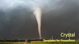 Presentation with tornado - PPT theme consisting of disaster - beautiful defined tornado in american background and a tawny brown colored foreground