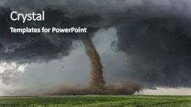  Presentation with tornado - Cool new slide set with disaster - beautiful tornado over a green backdrop and a dark gray colored foreground