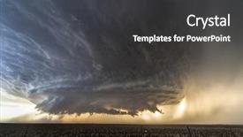  Presentation with disaster - Theme consisting of disaster - beautifully structured supercell thunderstorm background and a dark gray colored foreground