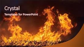  Presentation with flames - Amazing theme having disaster - big flames on field backdrop and a wine colored foreground