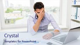  Presentation with paperwork - Amazing presentation theme having disaster - business people fail paperwork backdrop and a sky blue colored foreground