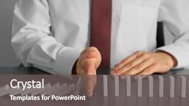  Presentation with stop - Beautiful PPT theme featuring disaster - businessman hand trying to stop backdrop and a gray colored foreground
