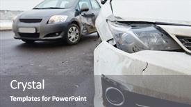  Presentation with street accident - Theme enhanced with disaster - car crash accident on street background and a gray colored foreground