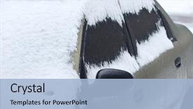  Presentation with car design - Colorful slide deck enhanced with disaster - car in snow element backdrop and a light blue colored foreground