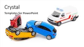  Presentation with crash - Colorful presentation theme enhanced with disaster - crash toy cars and ambulance backdrop and a white colored foreground