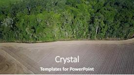  Presentation with agriculture drone - Beautiful PPT layouts featuring disaster - deforestation aerial drone view backdrop and a gray colored foreground