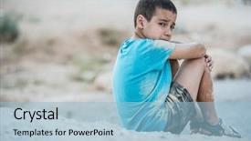  Presentation with poverty - Beautiful PPT theme featuring disaster - dirty and poverty backdrop and a light blue colored foreground